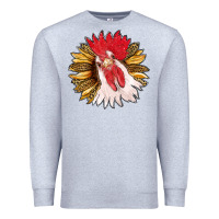 Heather Grey sunflower with rooster Premium Sweatshirt - RanaPortraitStore