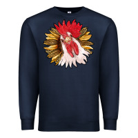 Navy sunflower with rooster Premium Sweatshirt - RanaPortraitStore