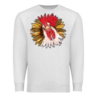Oatmeal Heather sunflower with rooster Premium Sweatshirt - RanaPortraitStore