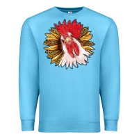 Ocean Blue sunflower with rooster Premium Sweatshirt - RanaPortraitStore
