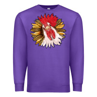 Purple sunflower with rooster Premium Sweatshirt - RanaPortraitStore