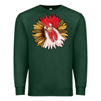 Sports Green sunflower with rooster Premium Sweatshirt - RanaPortraitStore