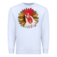 White sunflower with rooster Premium Sweatshirt - RanaPortraitStore