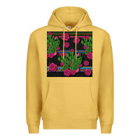 Antique Gold mexican rose and cactus seamless pattern Premium Hoodie - BundleAndBundleShop