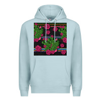 Blue Mist mexican rose and cactus seamless pattern Premium Hoodie - BundleAndBundleShop