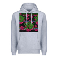 Heather Grey mexican rose and cactus seamless pattern Premium Hoodie - BundleAndBundleShop