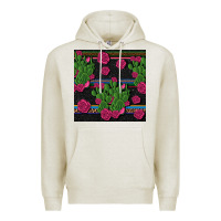 Oatmeal Heather mexican rose and cactus seamless pattern Premium Hoodie - BundleAndBundleShop