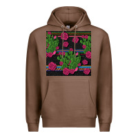 Chestnut mexican rose and cactus seamless pattern Premium Hoodie - BundleAndBundleShop