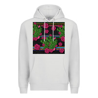 Dove Grey mexican rose and cactus seamless pattern Premium Hoodie - BundleAndBundleShop