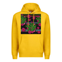 Lemon mexican rose and cactus seamless pattern Premium Hoodie - BundleAndBundleShop
