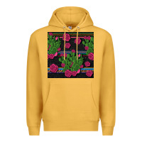 Mustard mexican rose and cactus seamless pattern Premium Hoodie - BundleAndBundleShop