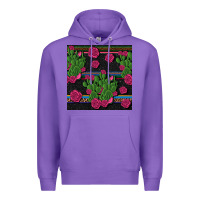 Purple mexican rose and cactus seamless pattern Premium Hoodie - BundleAndBundleShop