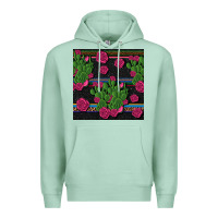 Seafoam mexican rose and cactus seamless pattern Premium Hoodie - BundleAndBundleShop