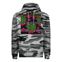 Slate Camo mexican rose and cactus seamless pattern Premium Hoodie - BundleAndBundleShop