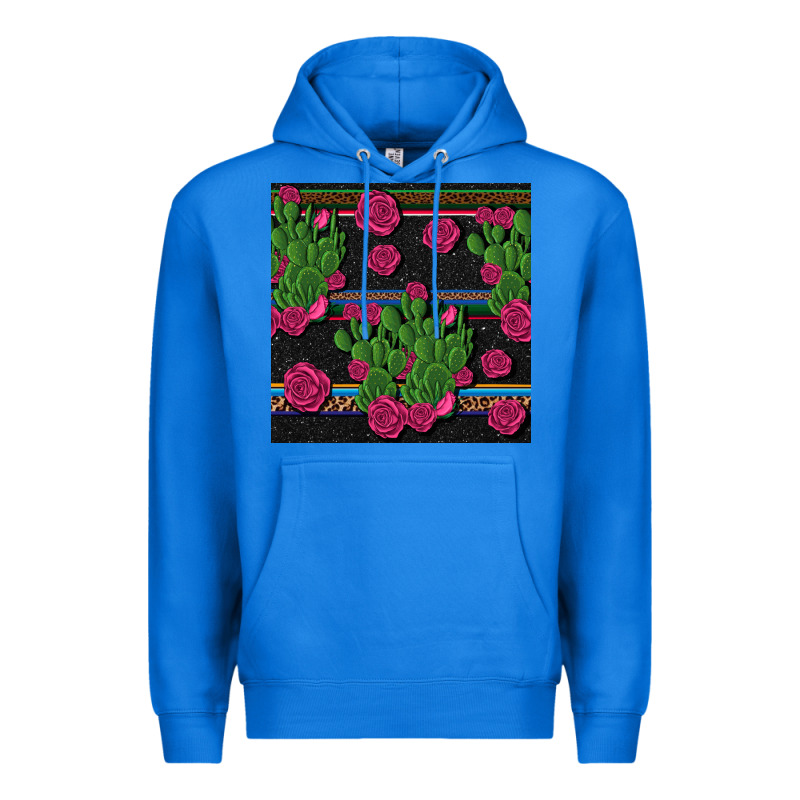 Mexican Rose And Cactus Seamless Pattern Premium Hoodie by BundleAndBundleShop | Teevron