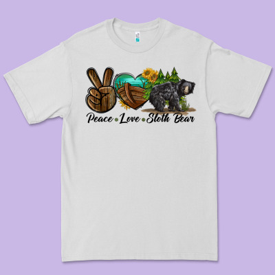Peace Love Sloth Bear Premium Tee Designed By Lillyallendesigns