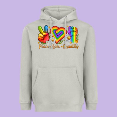 Heavyweight Hoodie peace love equality