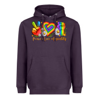 Plum peace love equality Heavyweight Hoodie - texasbilliewilder