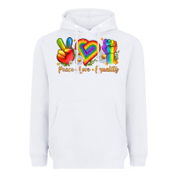 White peace love equality Heavyweight Hoodie - texasbilliewilder