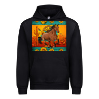 Black western sunset galloping horse sunflower Urban Hoodie - Artiststas