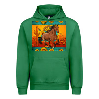 Emerald western sunset galloping horse sunflower Urban Hoodie - Artiststas