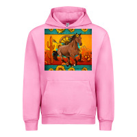 Fuchsia Pink western sunset galloping horse sunflower Urban Hoodie - Artiststas