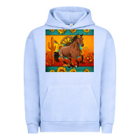 Pigment Grape Ice western sunset galloping horse sunflower Urban Hoodie - Artiststas