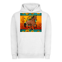 Pigment Lunar Rock western sunset galloping horse sunflower Urban Hoodie - Artiststas