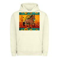 Pigment Pistachio western sunset galloping horse sunflower Urban Hoodie - Artiststas