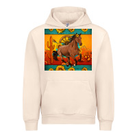 Sandshell western sunset galloping horse sunflower Urban Hoodie - Artiststas