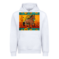 White western sunset galloping horse sunflower Urban Hoodie - Artiststas