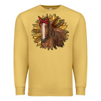 Antique Gold sunflower with horse Premium Sweatshirt - RanaPortraitStore