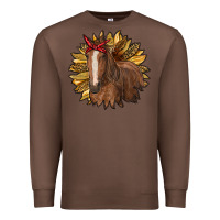 Chestnut sunflower with horse Premium Sweatshirt - RanaPortraitStore