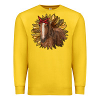 Lemon sunflower with horse Premium Sweatshirt - RanaPortraitStore