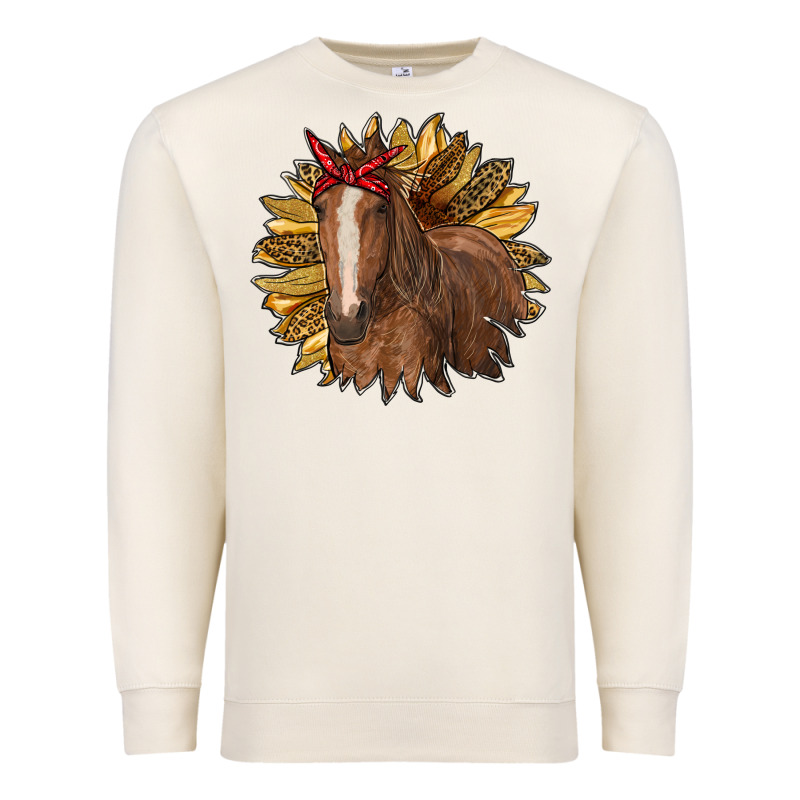 Sunflower With Horse Premium Sweatshirt by RanaPortraitStore | Teevron