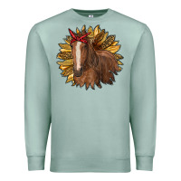 Seafoam sunflower with horse Premium Sweatshirt - RanaPortraitStore