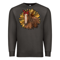 Smoke sunflower with horse Premium Sweatshirt - RanaPortraitStore