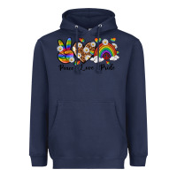 Navy peace love pride Heavyweight Hoodie - texasbilliewilder