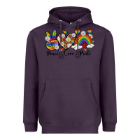 Plum peace love pride Heavyweight Hoodie - texasbilliewilder