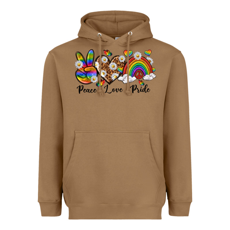 Peace Love Pride Heavyweight Hoodie by texasbilliewilder | Teevron
