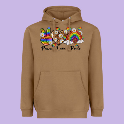 Heavyweight Hoodie peace love pride