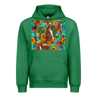 Emerald sunflowers and cactus horses turquoise aztec leopard background Urban Hoodie - Artiststas