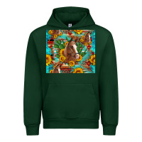 Forest Green sunflowers and cactus horses turquoise aztec leopard background Urban Hoodie - Artiststas