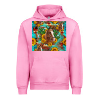 Fuchsia Pink sunflowers and cactus horses turquoise aztec leopard background Urban Hoodie - Artiststas