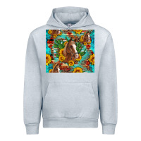 Heather Grey sunflowers and cactus horses turquoise aztec leopard background Urban Hoodie - Artiststas