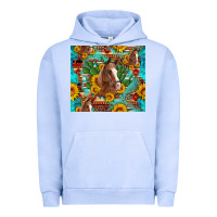 Pigment Grape Ice sunflowers and cactus horses turquoise aztec leopard background Urban Hoodie - Artiststas