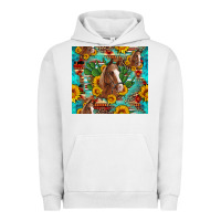 Pigment Lunar Rock sunflowers and cactus horses turquoise aztec leopard background Urban Hoodie - Artiststas