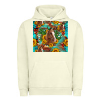 Pigment Pistachio sunflowers and cactus horses turquoise aztec leopard background Urban Hoodie - Artiststas