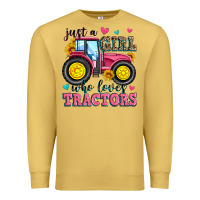 Antique Gold just a girl who loves tractors Premium Sweatshirt - Zillion Design Studio