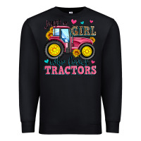 Black just a girl who loves tractors Premium Sweatshirt - Zillion Design Studio